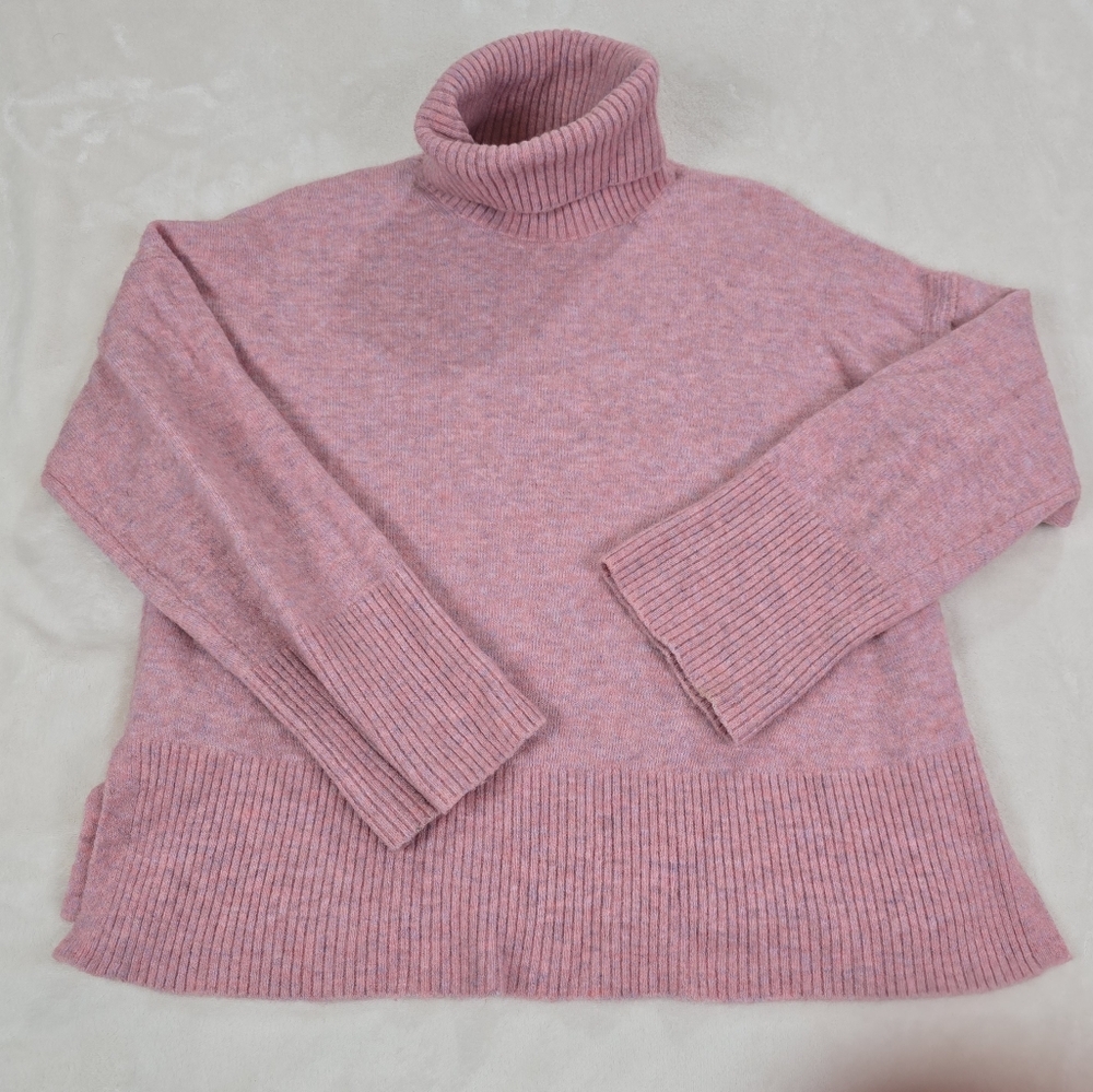 J. Crew Sweater Pink Re-Imagined Turtleneck Sweater Sz S